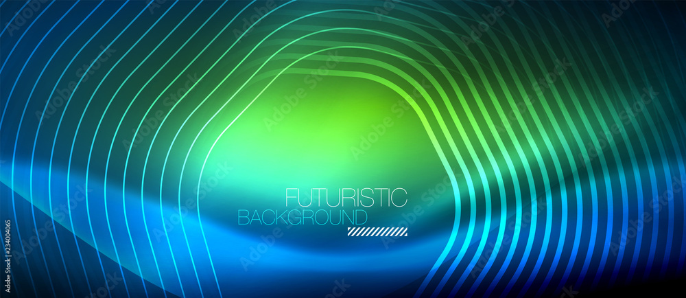 Neon glowing lines, magic energy space light concept, abstract background wallpaper design Neon glowing lines, magic energy space light concept, abstract background wallpaper design