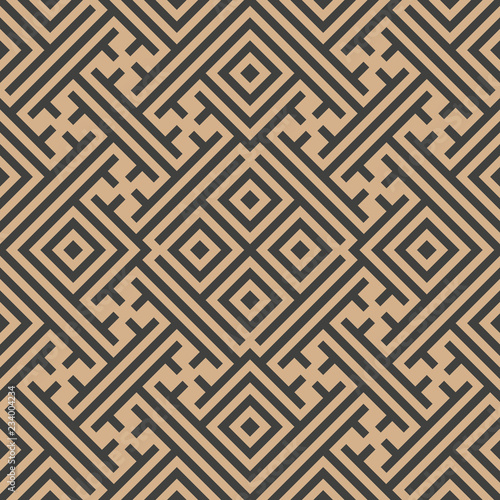 Vector damask seamless retro pattern background check square geometry cross lattice frame tracery line