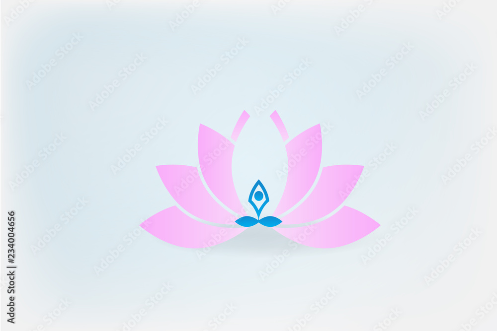 Flower yoga man id card logo