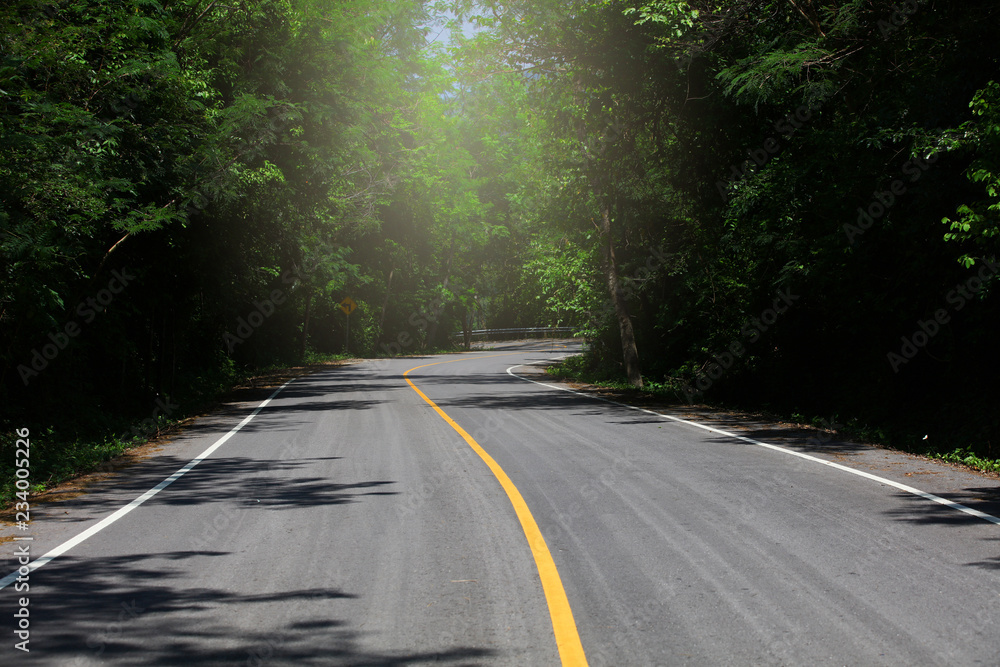 Fototapeta premium Asphalt road throughout mountain and forest