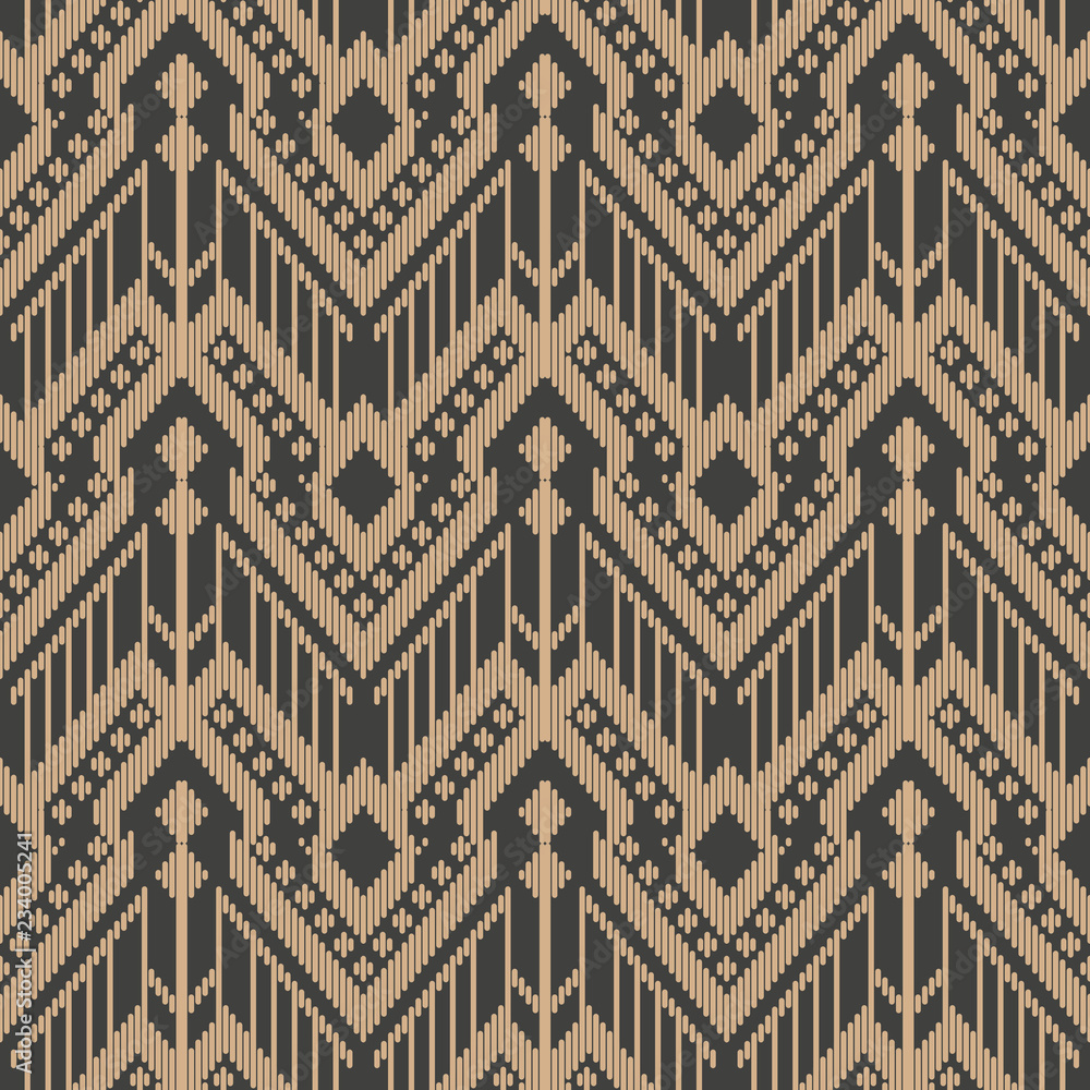 Vector damask seamless retro pattern background aboriginal geometry check stitch cross frame line