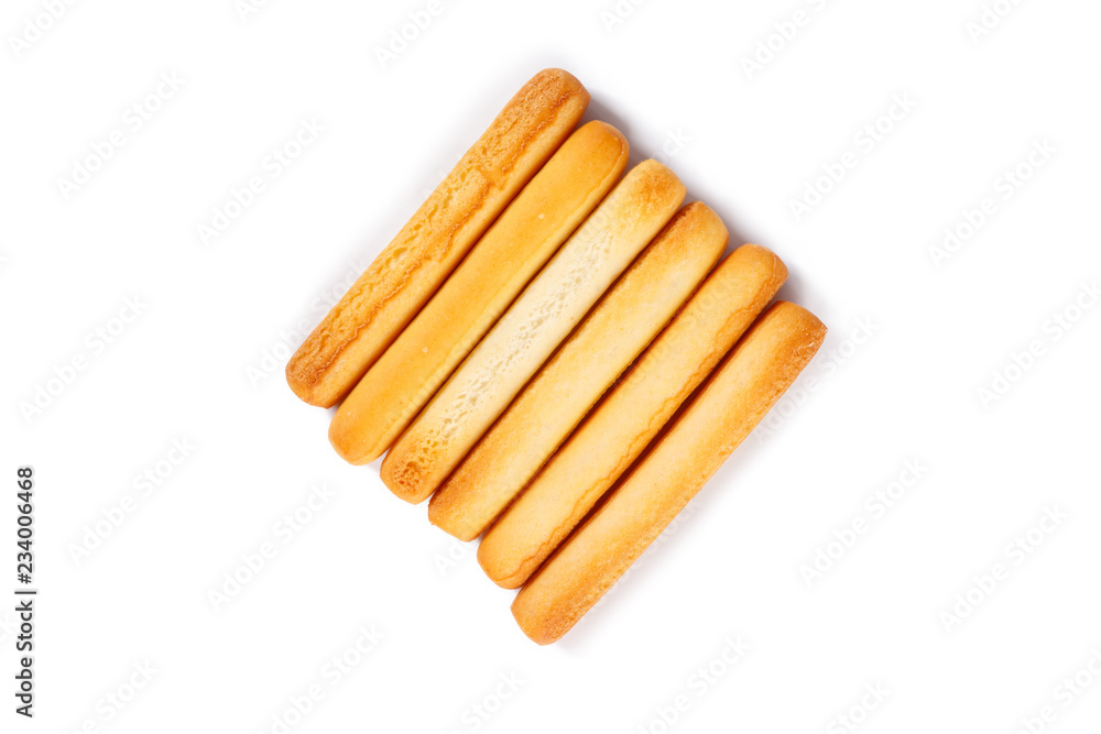 bread sticks on white background. bread sticks on white background.