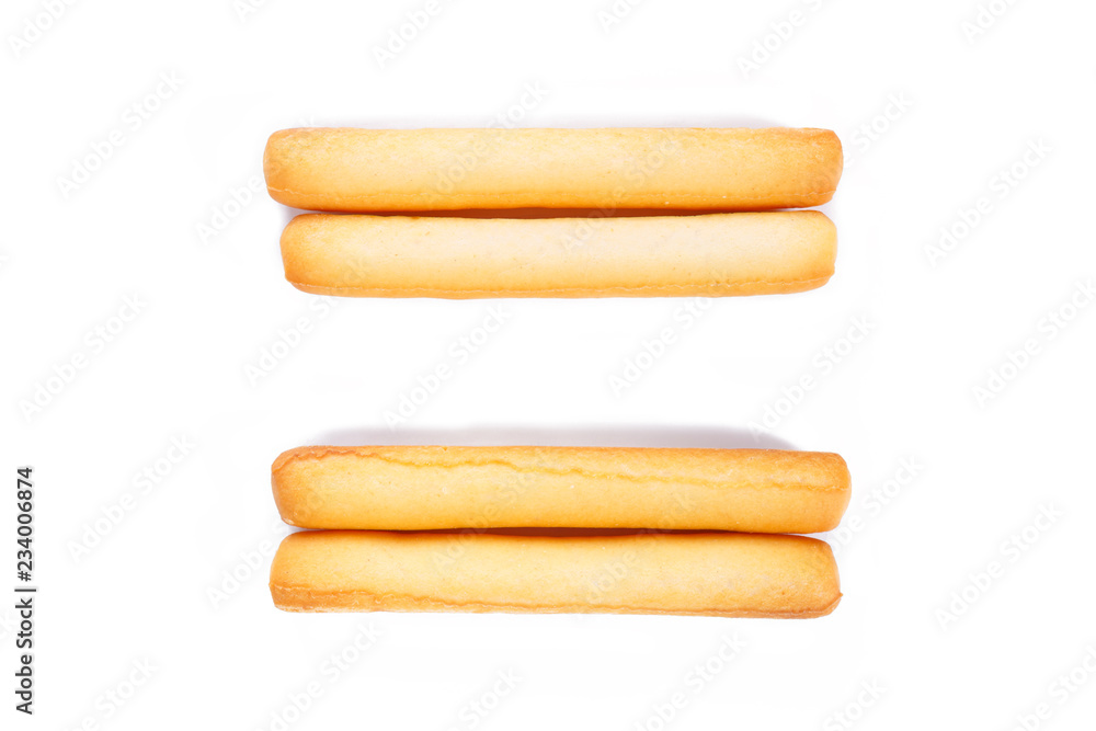 bread sticks on white background. bread sticks on white background.
