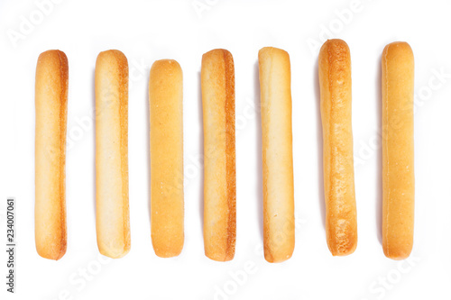 Tela bread sticks on white background.