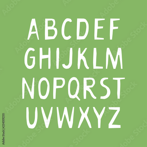Vector uppercase alphabet for bio packaging.