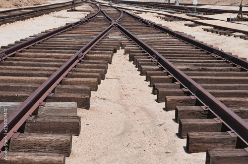 railway tracks in the desert