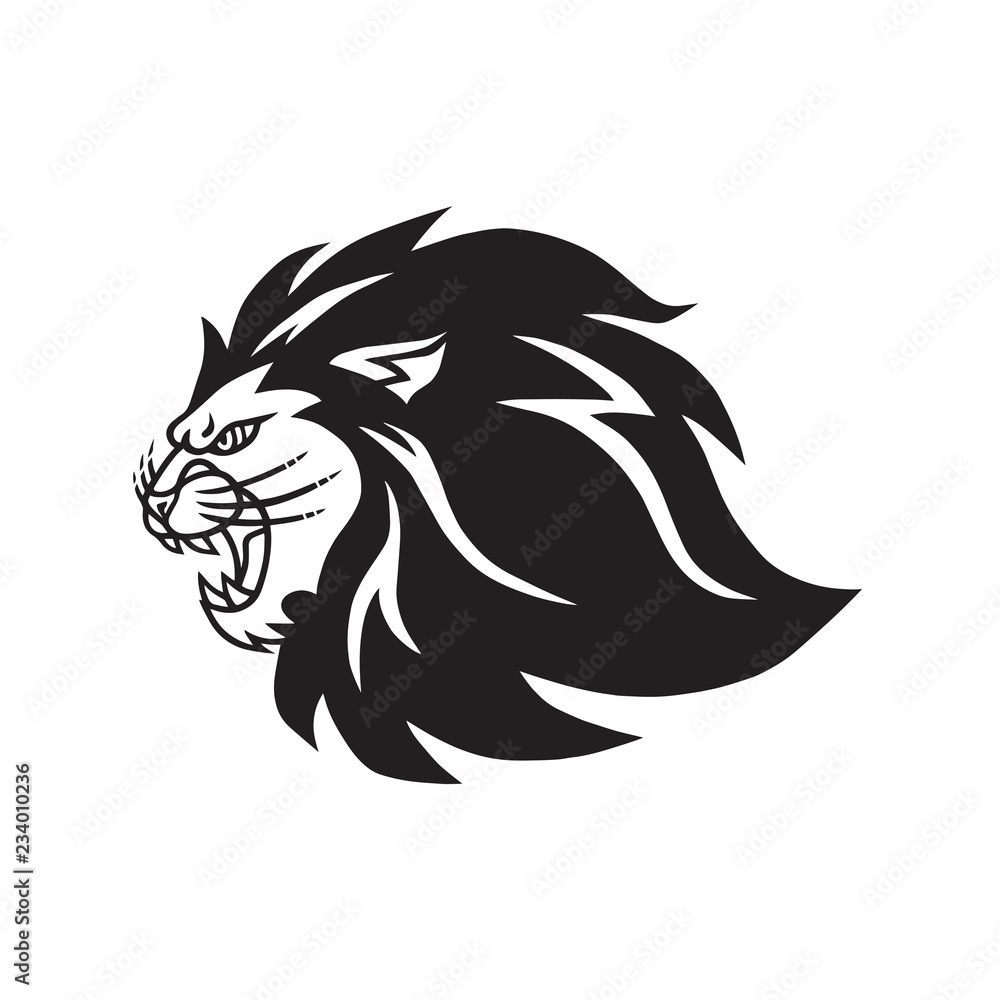 Roaring Lion Logo Mascot Vector Icon Illustration