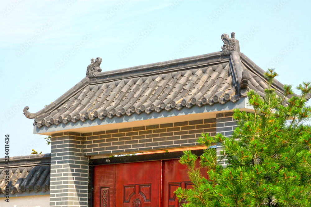 traditional Chinese style grey tiled roof traditional Chinese style grey tiled roof