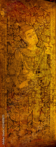 Lanna door in Wat Phra Singh temple