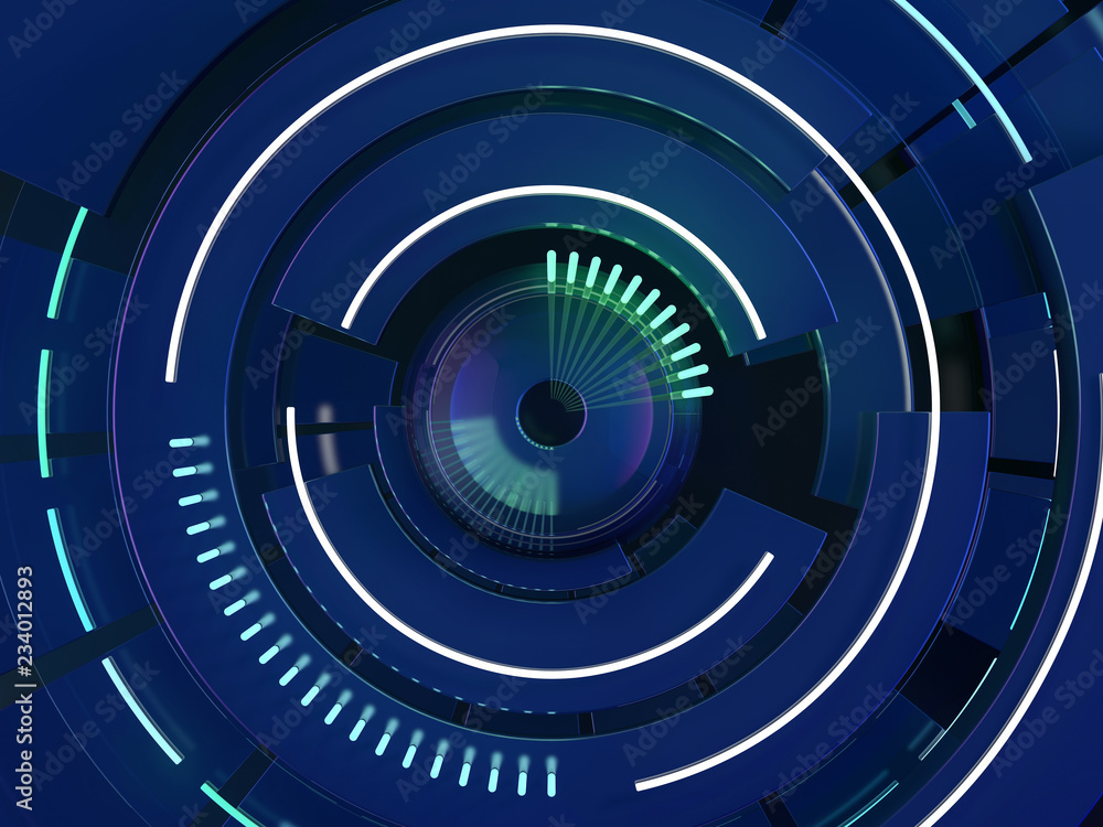 Abstract dark technical background or glass eye. 3D Abstract dark technical background or glass eye. 3D