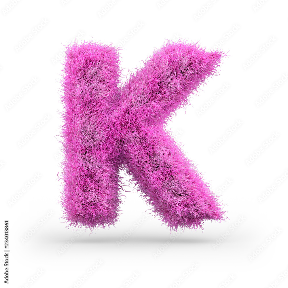 Uppercase fluffy and furry font. 3D Uppercase fluffy and furry font. 3D