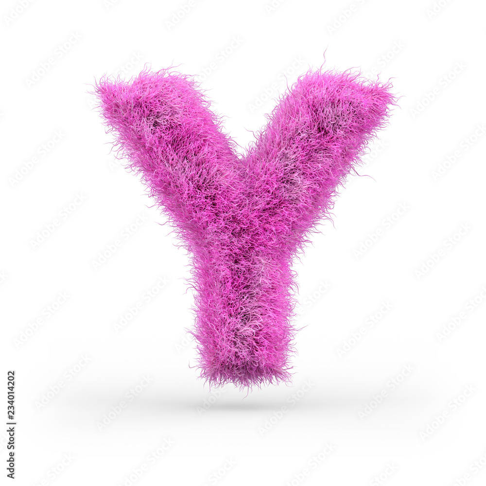 Uppercase fluffy and furry font. 3D Uppercase fluffy and furry font. 3D