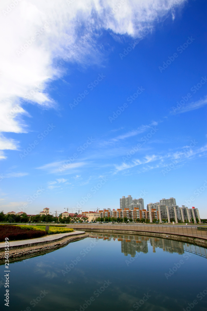 Luannan county city building scenery, China Luannan county city building scenery, China