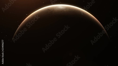 3D animation of an exoplanet orbiting a distant star system photo