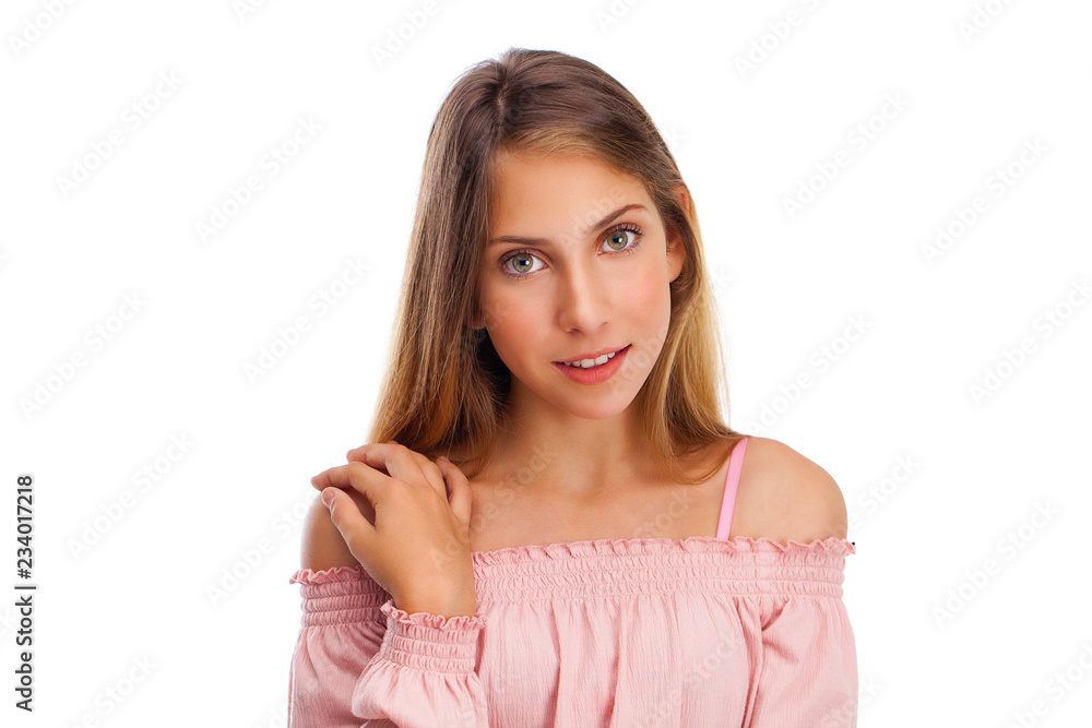 Happy Beautiful little girl. Isolated on white background Happy Beautiful little girl. Isolated on white background