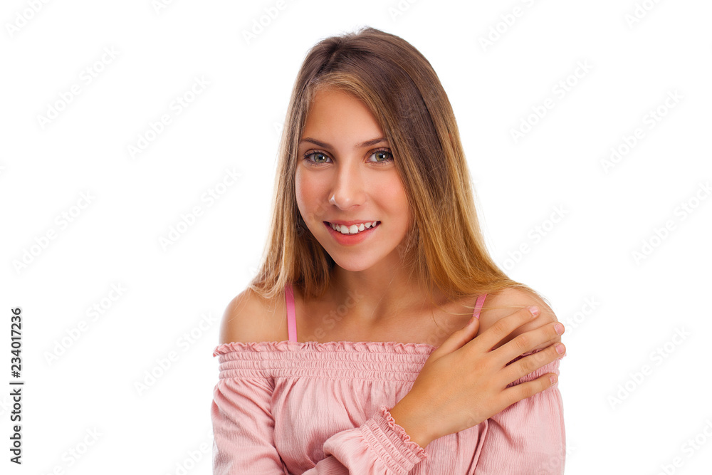 Happy Beautiful little girl. Isolated on white background Happy Beautiful little girl. Isolated on white background