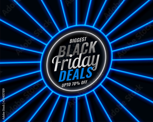 black friday blue neon style sale banner