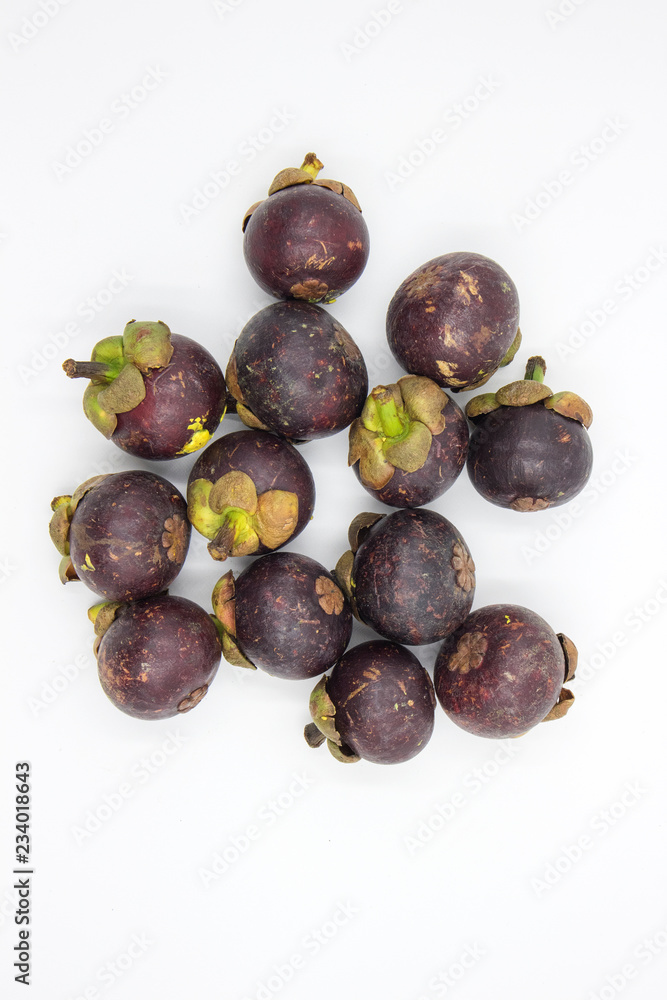 Mangosteen isolated on white background Mangosteen isolated on white background