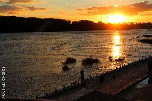 A calm evening in the sunset