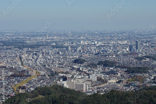 高尾山から街を見下ろす