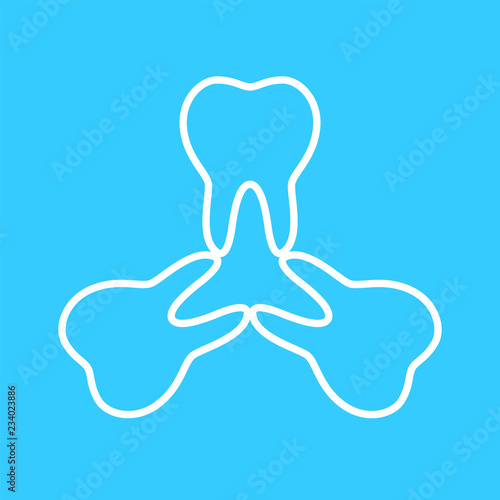 teeth icon, dentist flat vector symbol, a healthy tooth
