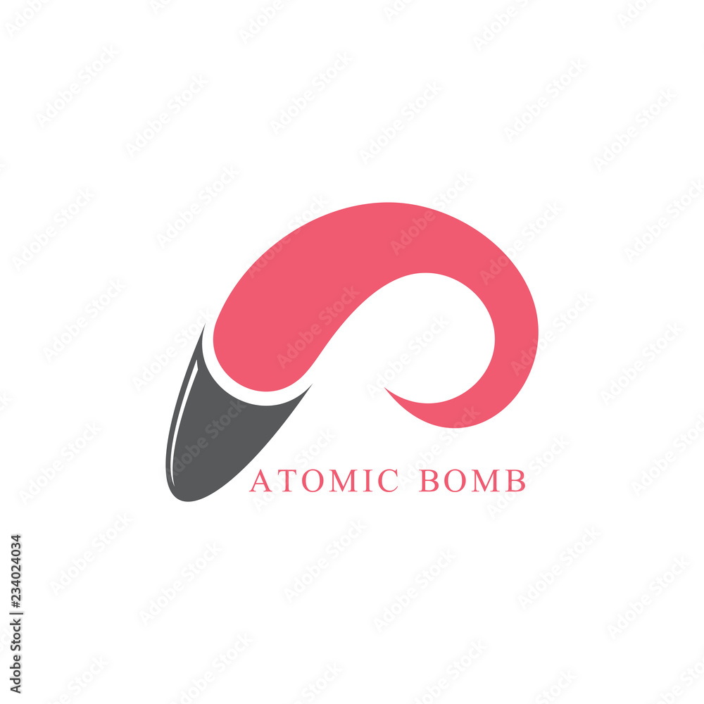 atomic bomb symbol logo vector Stock Vector | Adobe Stock
