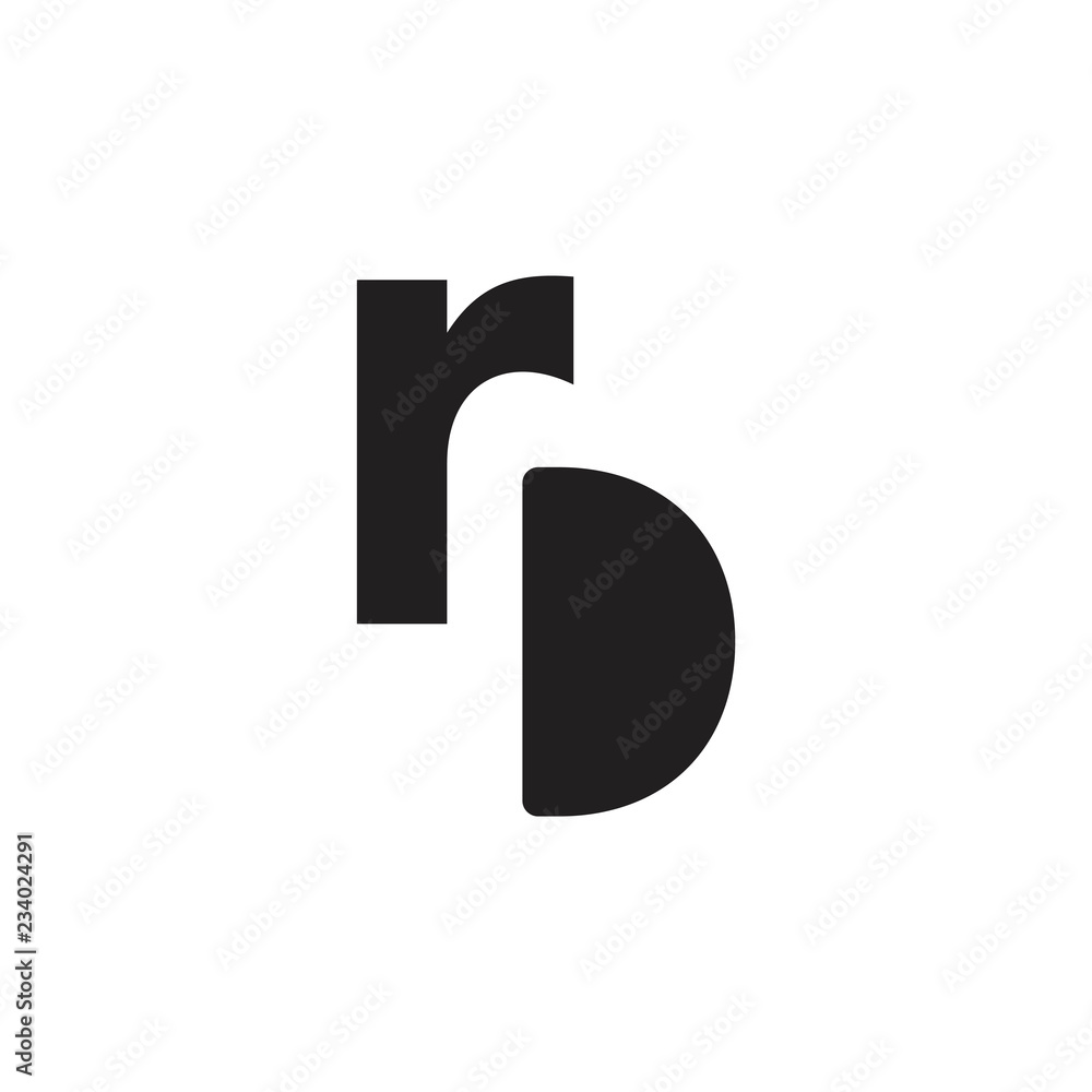 letter rd simple negative space logo letter rd simple negative space logo