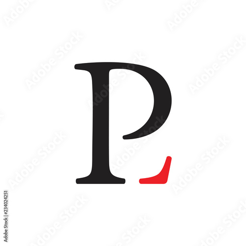 simple letter pl arrow logo vector