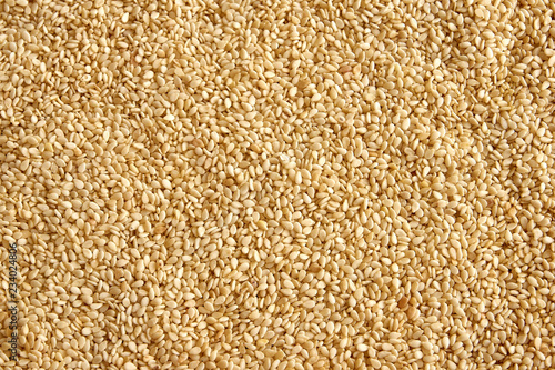 Closeup of lots of Raw sesame seeds.