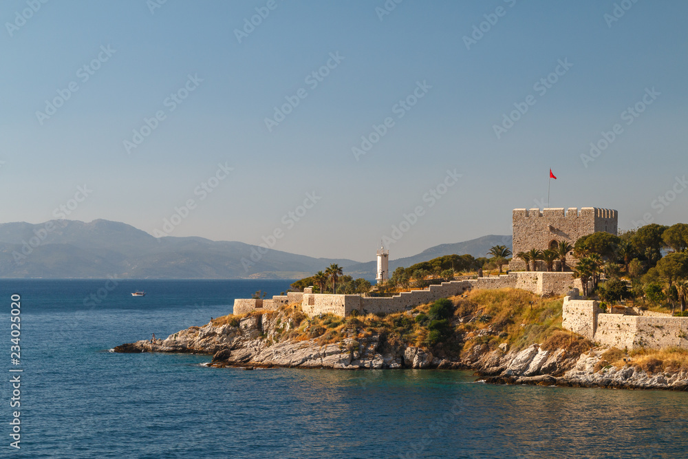 Port and medieval fortress in Kusadasi, Turkey