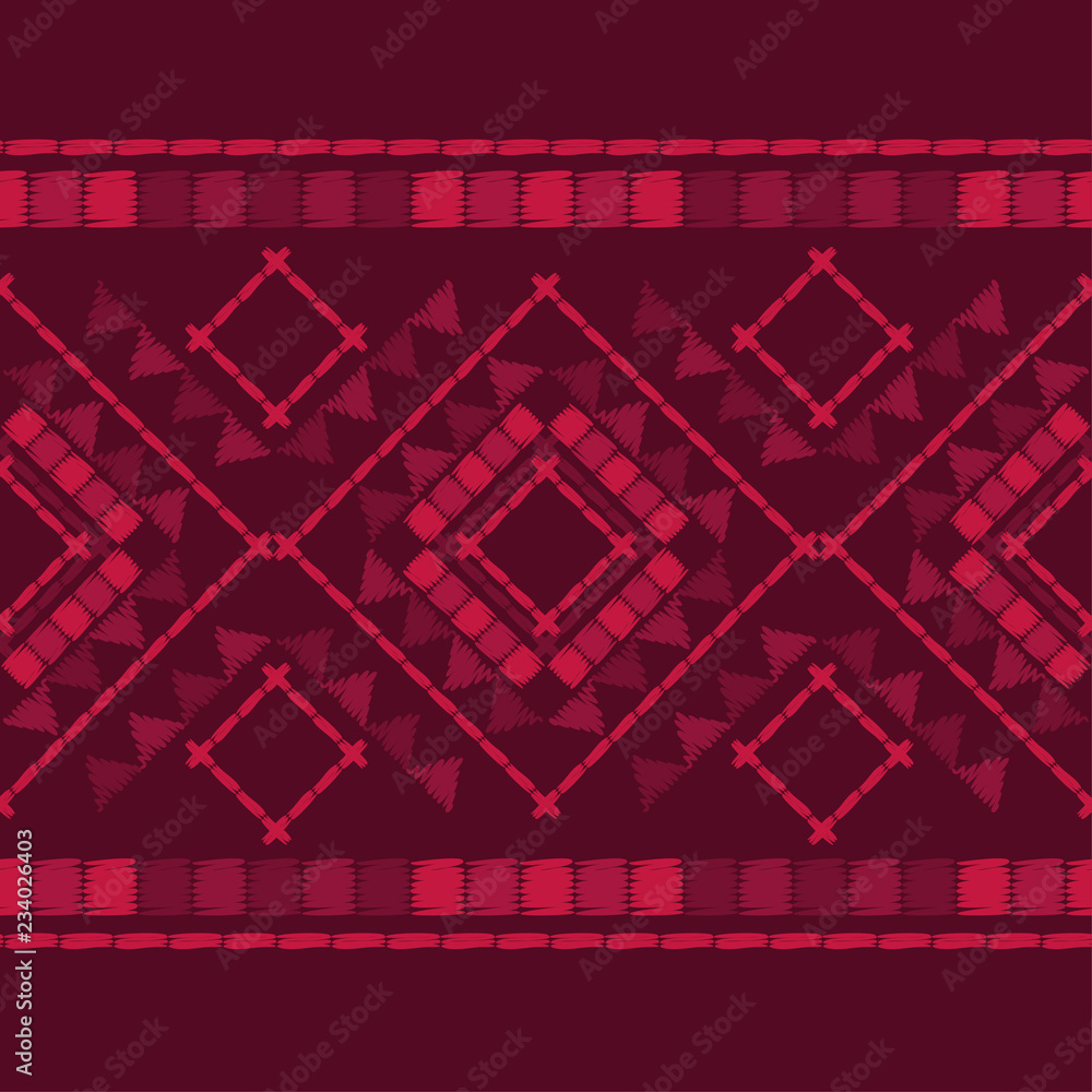 Ethnic boho seamless pattern. Embroidery on fabric. Traditional ornament. Tribal pattern. Folk motif. Can be used for wallpaper, textile, invitation card, wrapping, web page background. Ethnic boho seamless pattern. Embroidery on fabric. Traditional ornament. Tribal pattern. Folk motif. Can be used for wallpaper, textile, invitation card, wrapping, web page background.