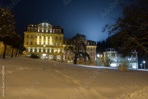 Winter and snow in spa resort Marianske Lazne  Marienbad  - Czech Republic