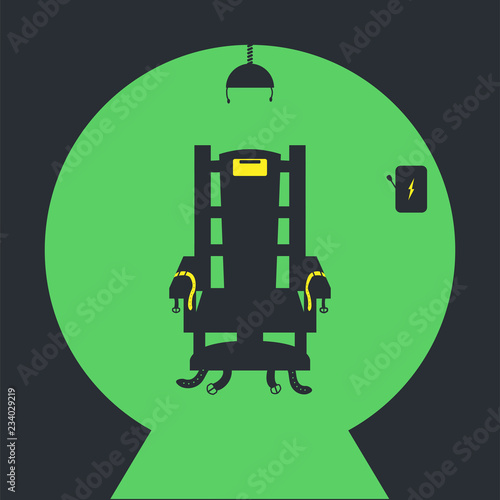Electric chair Vector icon on Green background