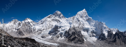 Everest and Kumbu Icefall panorama photo