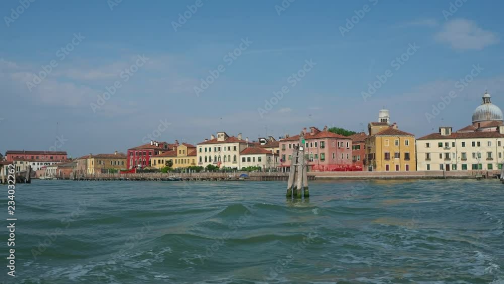 Venice, Italy. Traveling with the boat in the Venice lagoon Venice, Italy. Traveling with the boat in the Venice lagoon
