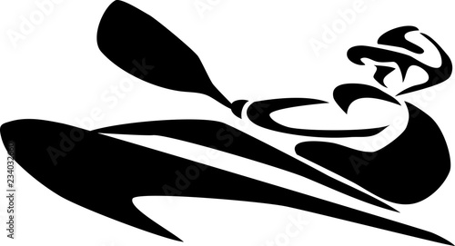 Kayaker - stylized vector illustration