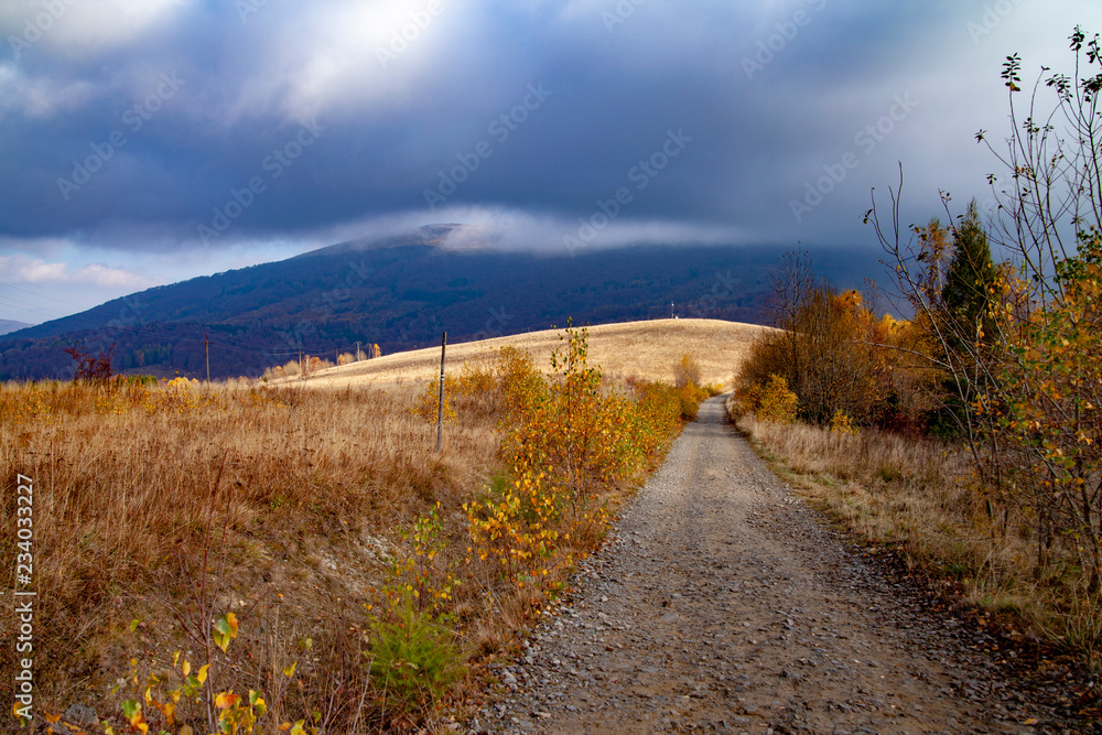 Landscape of autumnal peaks of the Carpathians. Landscape of autumnal peaks of the Carpathians.