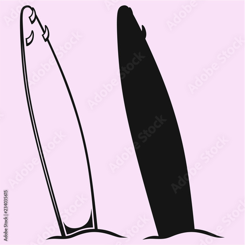 surfboard vector silhouette isolated