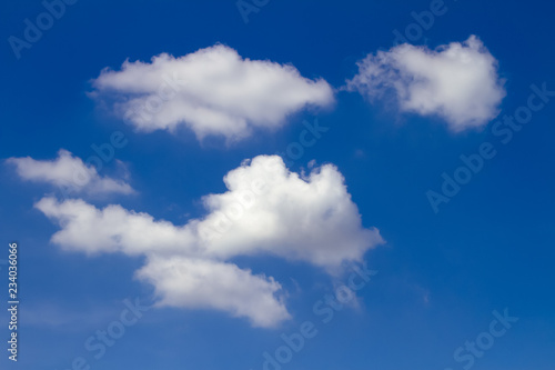 Blue sky, white clouds, natural abstract background.