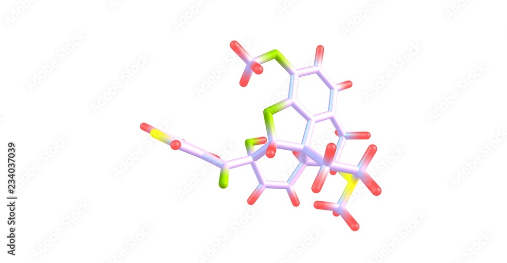 Nicocodeine molecular structure isolated on white Nicocodeine molecular structure isolated on white