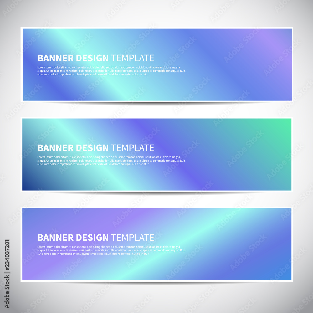 Fototapeta premium Banners or headers with holographic gradient colorful background
