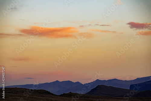 Beautiful landscape with mountains at sunset. Europe. Iceland © Sergei Malkov