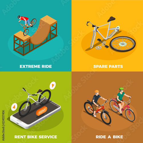 Bicycles Isometric Design Concept