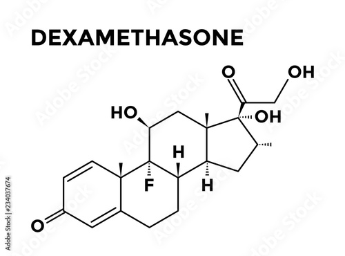 Dexamethasone corticosteroid chemical structural formula photo