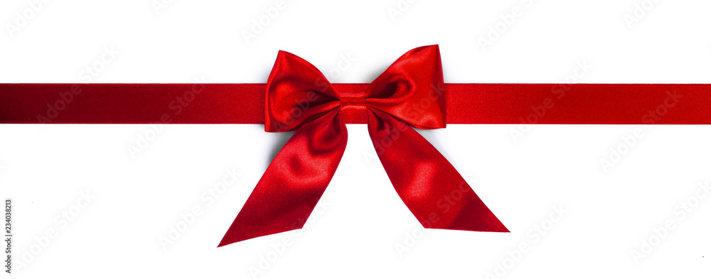 Red gift bow on white Red gift bow on white