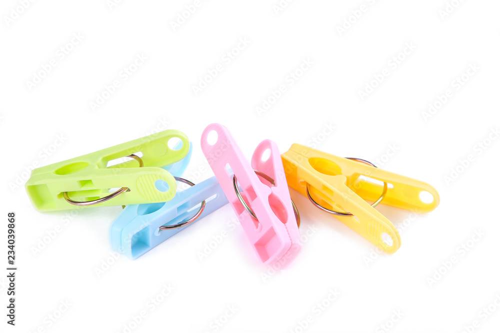 Colorful clothes pin isolated on white background Colorful clothes pin isolated on white background
