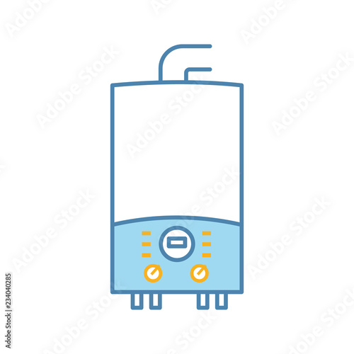 Electric heating boiler color icon