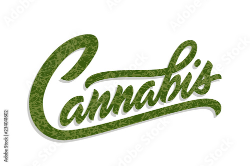 Lettering cannabis for ads, logo, banners