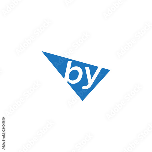initial two letter by negative space triangle logo