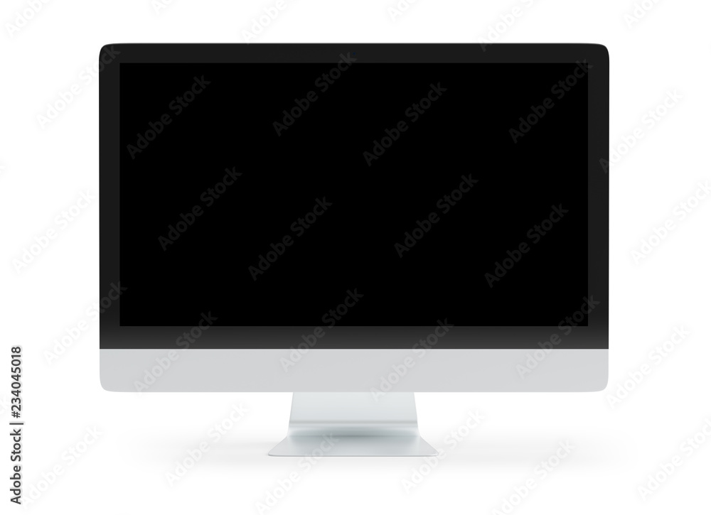 Modern computer monitor mockup isolated 3d rendering Modern computer monitor mockup isolated 3d rendering